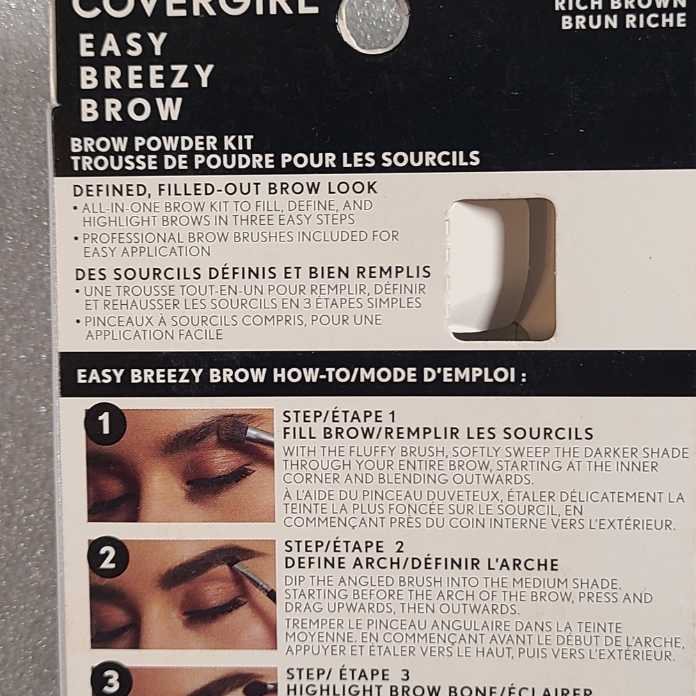 COVERGIRL Easy Breezy Brow Powder Kit - Rich Brown NIB 4 G/.14 Oz - Picture 6 of 9